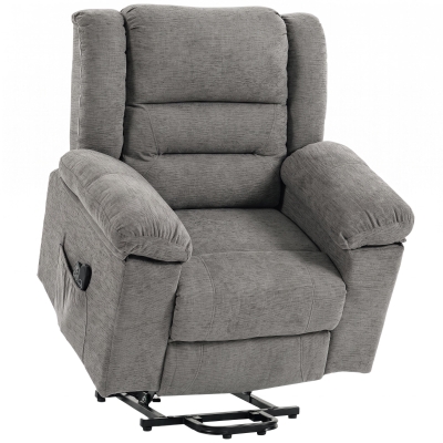 HOMCOM Power Lift Recliner Chair Massage Heat Wide Seat Grey