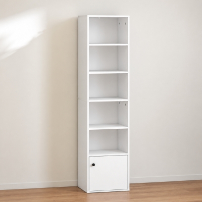 HOMCOM Bibliothèque 6 Niveaux Moderne 40x30x156cm Blanc