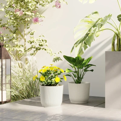 Outdoor Planters Ф22 x 20Hcm White
