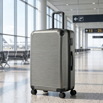 HOMCOM Walizka podróżna twarda powłoka, rozszerzalna walizka na kółkach Trolley 4 kółka z zamkiem TSA 77 cm ciemnoszara