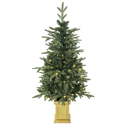 HOMCOM Kunstkerstboom 120 cm met 110 leds, 147 takpunten, 2 lichtkleuren en afstandsbediening