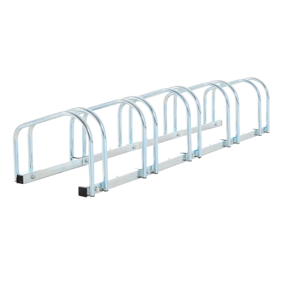 HOMCOM Aparcamiento para 5 Bicicletas Estacionamiento para Aparcar Bicicletas para Interior y Exterior 145x33x27cm Plata