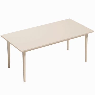 HOMCOM Esstisch für 8 Personen, Moderner Küchentisch mit Massivholzbeinen, 180 cm, Creme