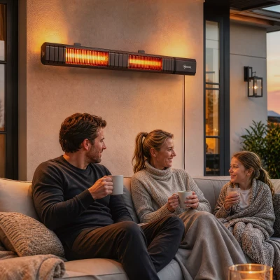 Outsunny Electric Infrared Patio Heater Wall-Mounted 3000W Black