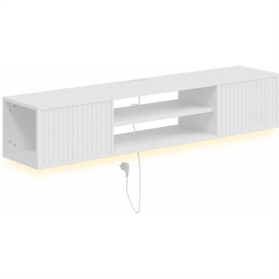 HOMCOM Mobile Porta TV Fino a 65" con Ripiano Regolabile, Bianco