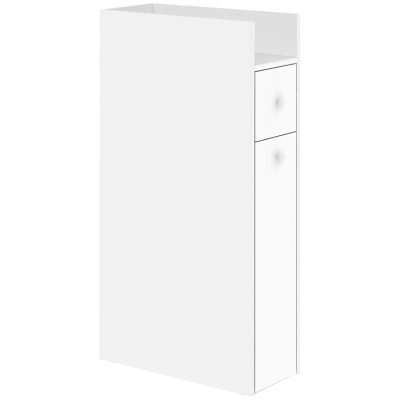 HOMCOM Mueble de baño salvaespacio, 3 niveles con cajones y ruedas, Blanco