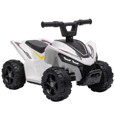AIYAPLAY Kinder Quad Elektro 6V Kinderquad mit Lithium-Akku Vorwärtsfunktion Lenkerknopf-Steuerung 1,5-2 Jahre Weiß