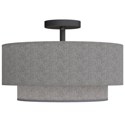 HOMCOM Suspension Double Abat-Jour Effet Lin Taupe