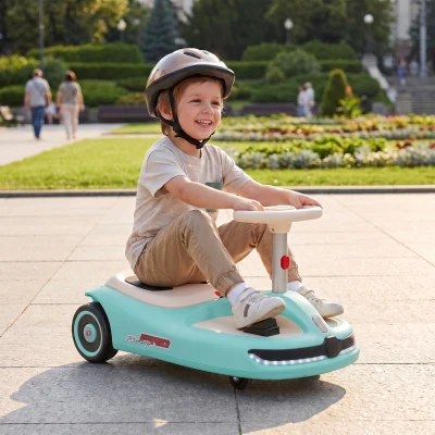 AIYAPLAY 12V Electric Wiggle Car 2 Speeds Pedal Light Blue