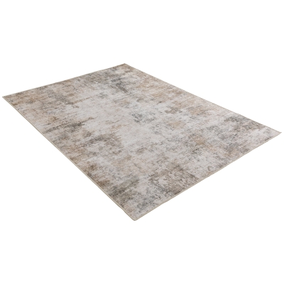 HOMCOM Alfombra de salón, poliéster, diseño artístico moderno, lavable, Marrón