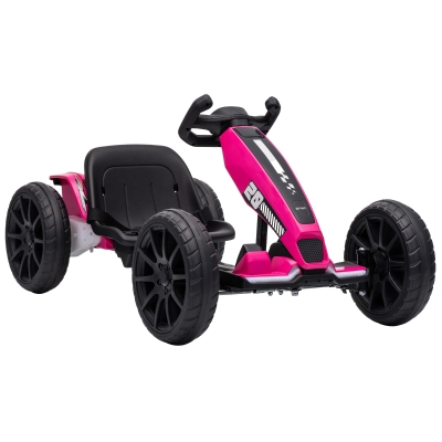 AIYAPLAY Kart Elétrico para Crianças 12 V Kart com 2 Motores Assento Ajustável em 4 Posições Arranque Suave Rodas EVA Faróis LED