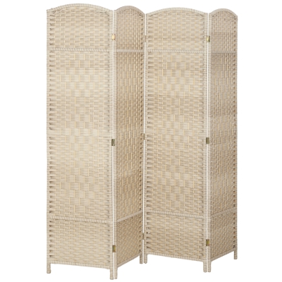 HOMCOM Paravent Bois 4 Panneaux 180x180cm Salon Chambre Chêne