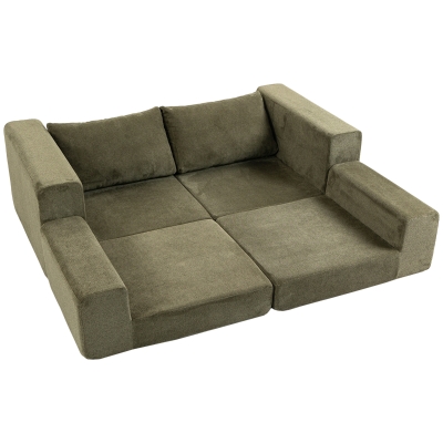 HOMCOM Canapé Convertible 2 Places 208cm Chenille Vert