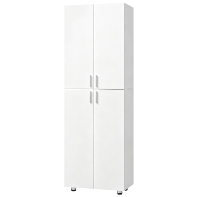 HOMCOM Armario Guardarropa con 4 Puertas, 180 cm, Blanco