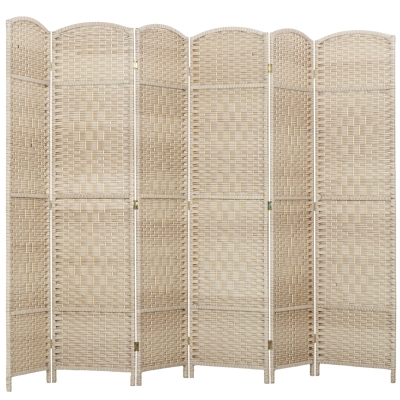 HOMCOM Paravent Bois 6 Panneaux Pliable 270x180cm Chêne Salon