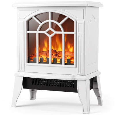 HOMCOM Electric Fireplace Freestanding 2000W LED White