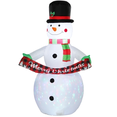 Outsunny Bonhomme de Neige Gonflable 205cm LED Musique Jardin Patio