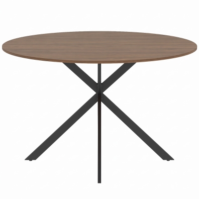 HOMCOM Dining Table Wood Effect Steel 120cm Brown