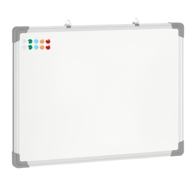 HOMCOM Tableau Blanc Magnétique 60x45cm Alu avec Accessoires