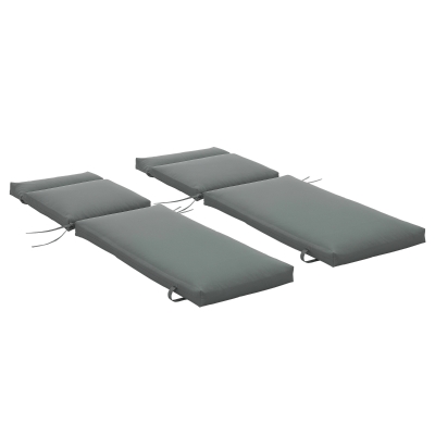Outsunny Matelas Chaise Longue Jardin Gris 2pcs