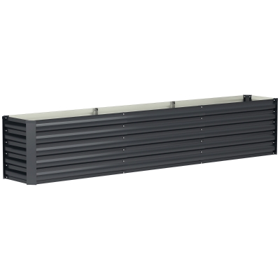 Outsunny Carré Potager Surélevé Acier 240x40x45cm Gris Foncé