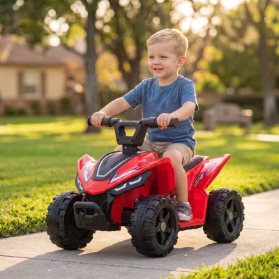 AIYAPLAY Quad Elettrico per Bambini 18-48 Mesi 6V, Rosso
