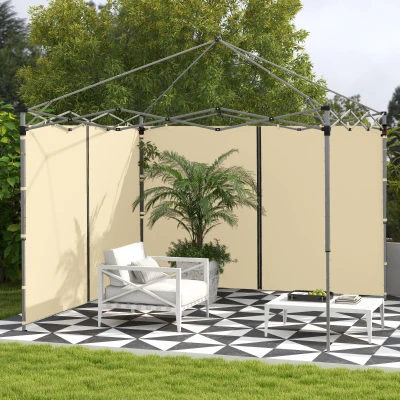 Outsunny Set of Two Gazebo Walls 3x3m Beige