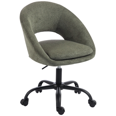 HOMCOM Chaise Bureau Pivotante Ergonomique Vert Foncé Réglable