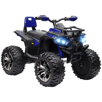 HOMCOM Quad Elettrico per Bambini 12V con Fari e Pedale Blu