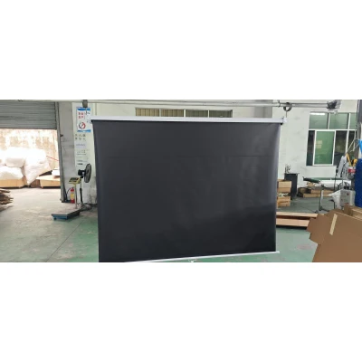 HOMCOM Projektionsleinwand 213,36 cm Seitenverhältnis 16:9, Wand- und Deckenbefestigung für Zuhause und Büro, Weiß