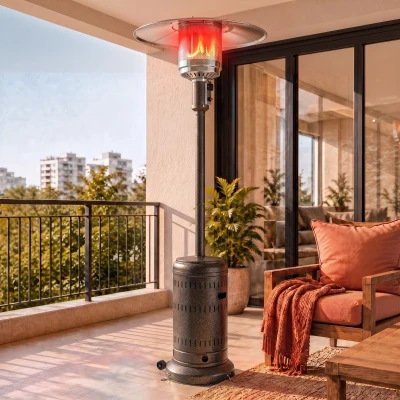 Outsunny Chauffage Terrasse Portable 13kW Marron Réglable 82x223cm