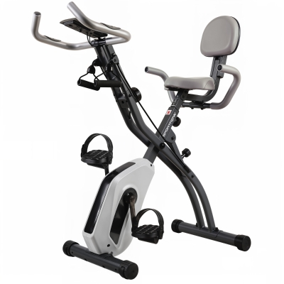 SPORTNOW Folding Exercise Bike 8-Level Magnetic LCD Grey