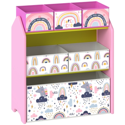 AIYAPLAY Mobile Portagiochi per Bambini con 6 Contenitori, Rosa