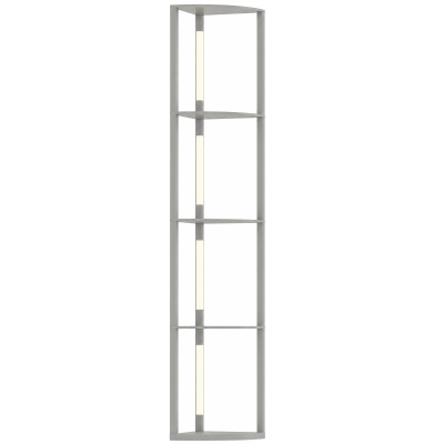 HOMCOM 4-Tier Corner Floor Lamp Modern Wood White
