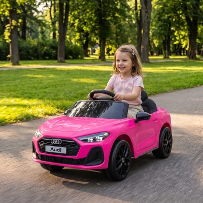 AIYAPLAY Elektrische kinderauto Audi A5L 12V met 2,4G-afstandsbediening, 2 motoren, lithiumaccu, softstart, vierwielvering