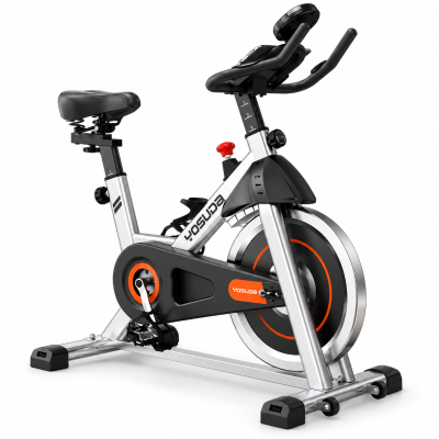 Heimtrainer Fahrrad, sicherer Carbonstahl-Rahmen mit rutschfesten Fußpolstern, verstellbarer Lenker, 96.5x56.5x121 cm, Schwarz