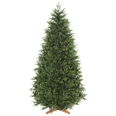 HOMCOM Sapin Artificiel 210cm Nordmann 1008 Branches Bois Vert