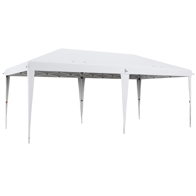 Outsunny Gazebo Pieghevole Pop-up 6x3m Sacca di Trasporto Bianco