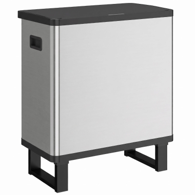 HOMCOM Papelera Automática con Sensor 54L 3 Compartimentos Acero Inoxidable Plata