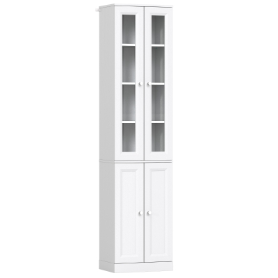 HOMCOM Meuble Salle de Bain 6 Niveaux 4 Portes Blanc