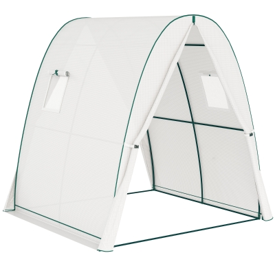 Outsunny Walk-In Greenhouse with Sandbags White 1.8x1.8m