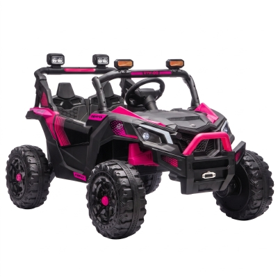 AIYAPLAY UTV Macchina Elettrica per Bambini 2 Posti 24V Rosa