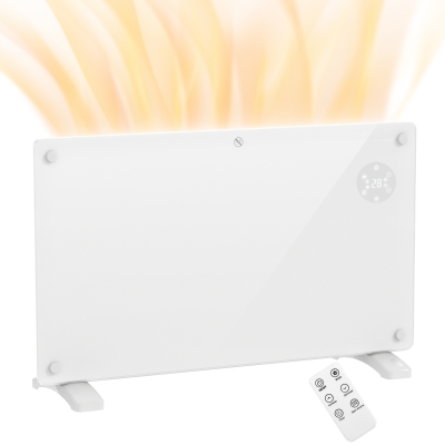 HOMCOM Radiateur Électrique 1500W LED Minuterie Télécommande