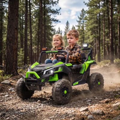 AIYAPLAY 2-Seater Ride On Truck Dual Motor Remote Black