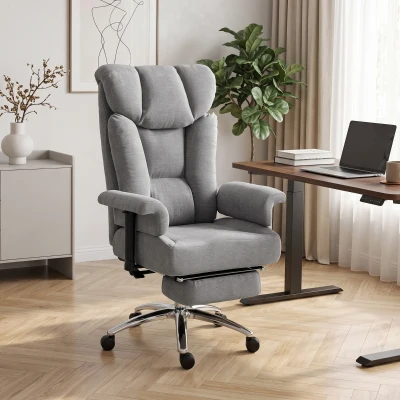 HOMCOM Heavy Duty Office Chair High Back Adjustable Armrests Grey