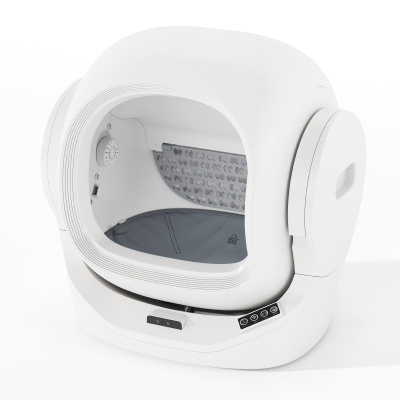 Self-Cleaning Cat Litter Box with App Control and 8L Waste Bin, 53L x 45.5W x 56.5H cm, White
