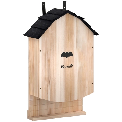 PawHut Casetta per Pipistrelli in Legno a 3 Camera, Color Legno