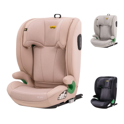 Highback Booster Seat with ISOFIX and I-Size R129, 44L x 46W x 80H cm, Pink