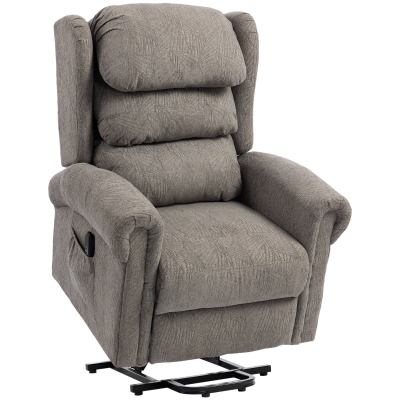HOMCOM Electric Riser Recliner Chair Velvet Power Lift Dark Grey