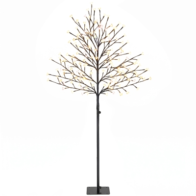 HOMCOM LED-Kirschblütenbaum 150 cm mit 160 LEDs, künstlicher Leuchtbaum mit 20 biegsamen Zweigen, Weihnachtsdeko
